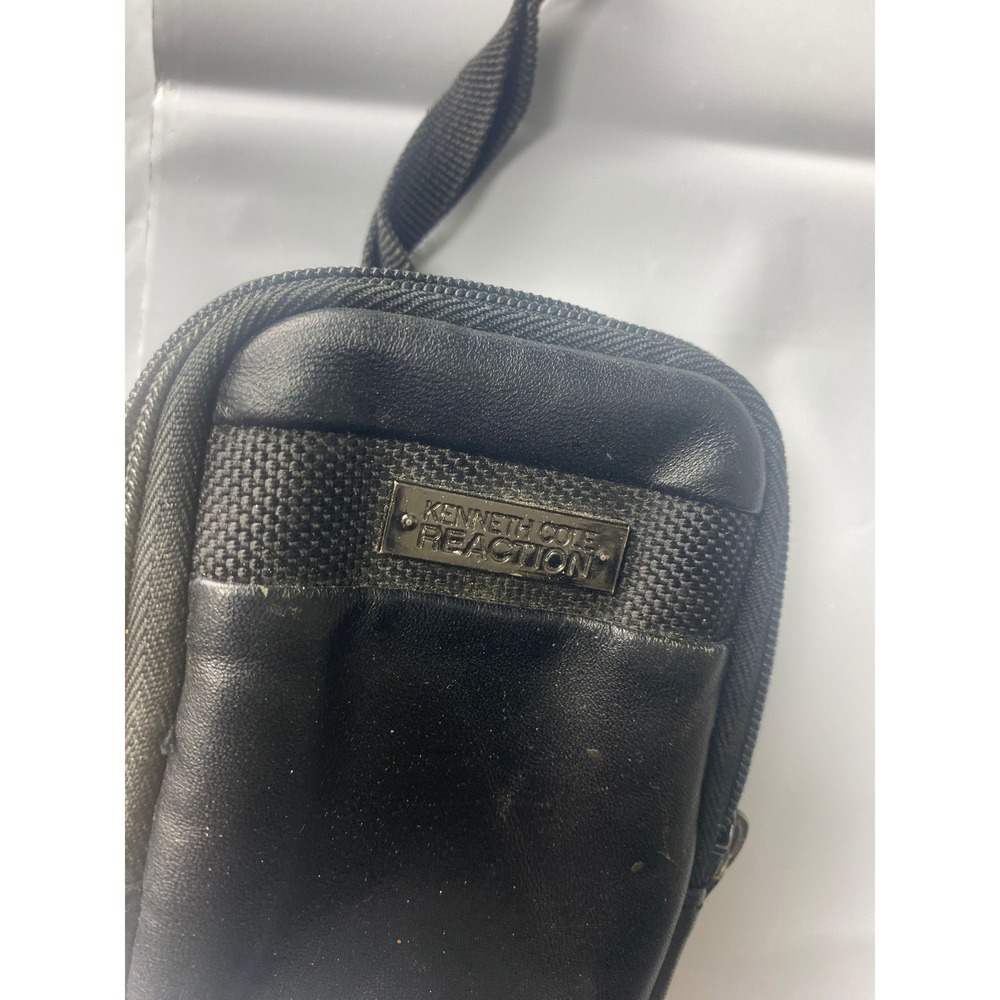 Kenneth‎ Cole Reaction Black Leather Mini Crossbody Shoulder Bag Purse
